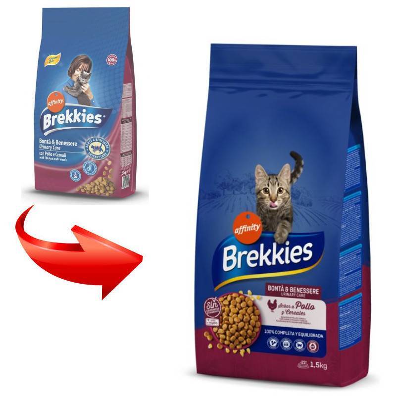 Brekkies (Бреккис) Cat Urinary Care - Сухой корм на основе мяса и овощей для профилактики мочекаменной болезни у котов и кошек - Фото 2