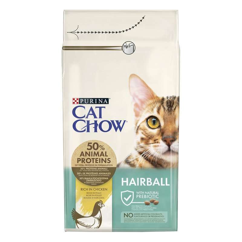 Cat Chow (Кэт Чау) Hairball Control - Сухой корм с курицей для кошек с контролем образования комков шерсти в ЖКТ (15 кг) в E-ZOO
