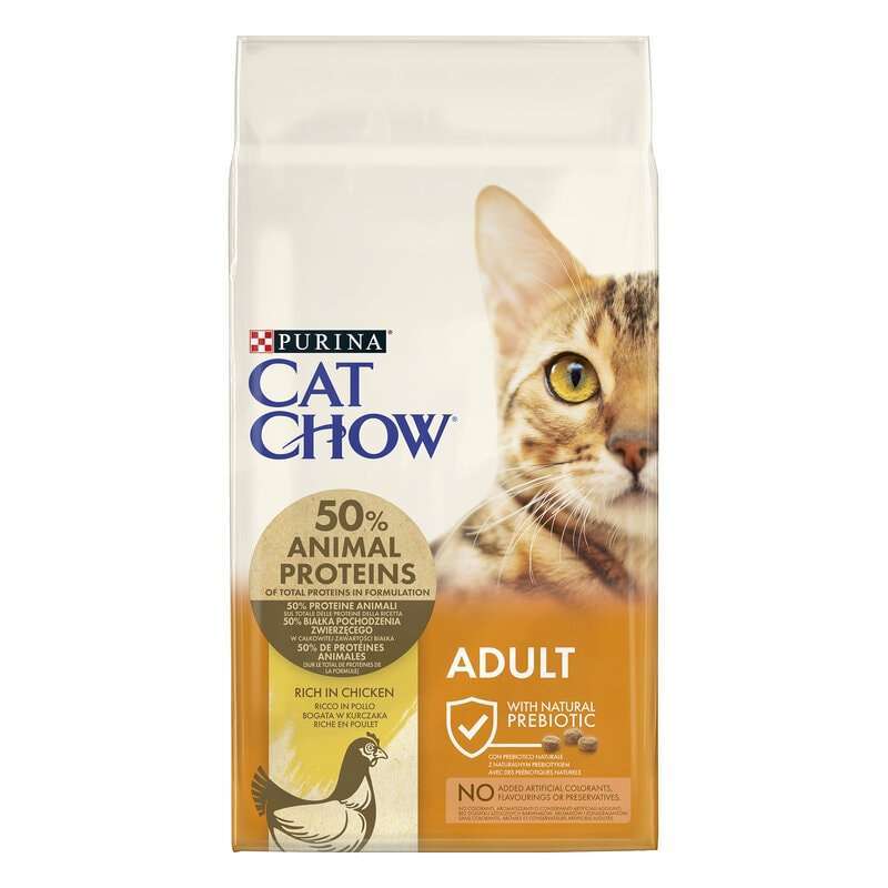 Cat Chow (Кэт Чау) Adult - Сухой полнорационный корм с курицей для взрослых кошек - Фото 3