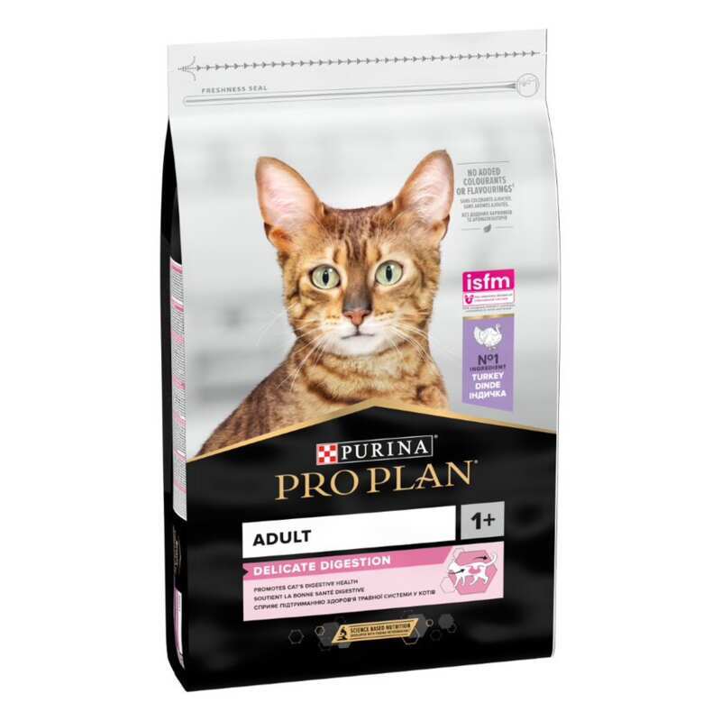 Purina Pro Plan (Пурина Про План) Delicate Digestion Adult Turkey - Сухой корм с индейкой для взрослых кошек с чувствительным пищеварением (10 кг) в E-ZOO