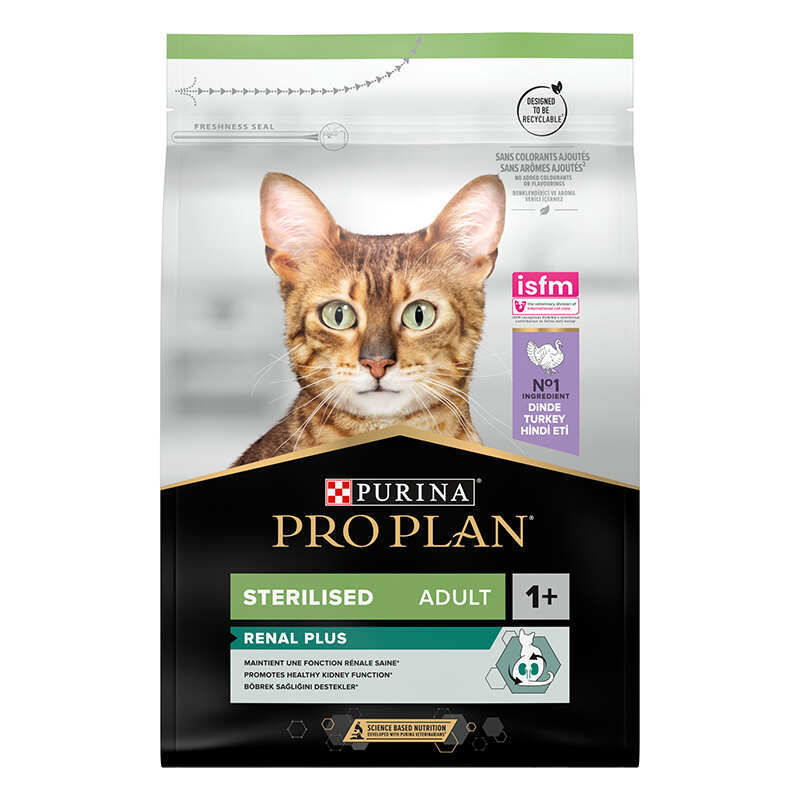 Purina Pro Plan (Пурина Про План) Sterilised Adult Renal Plus - Сухой корм с индейкой для стерилизованных котов (3 кг) в E-ZOO