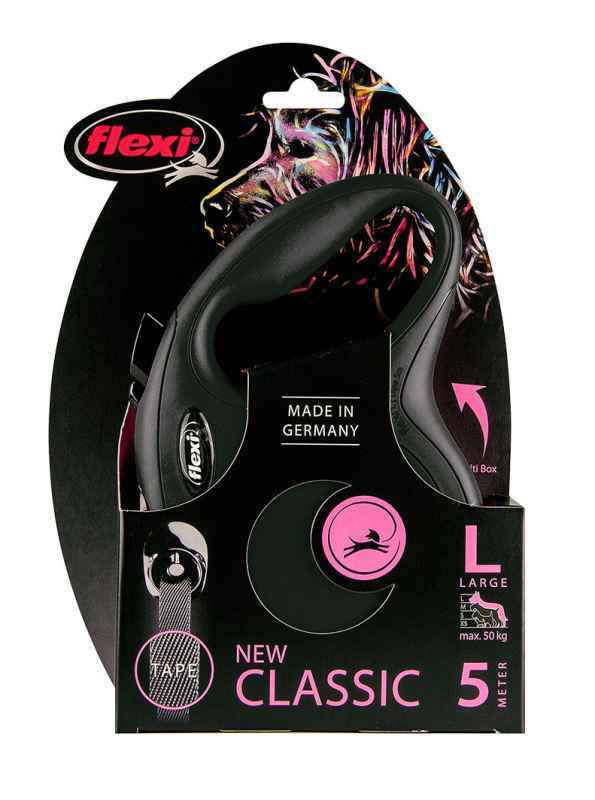 Flexi (Флекси) New Classic L - Поводок-рулетка для собак, лента (5 м, до 50 кг) (L) в E-ZOO