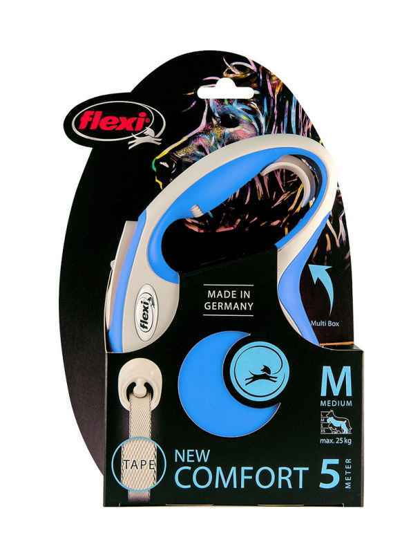 Flexi (Флексі) New Comfort М - Повідець-рулетка для собак середніх порід, стрічка (5 м, до 25 кг) (М) в E-ZOO