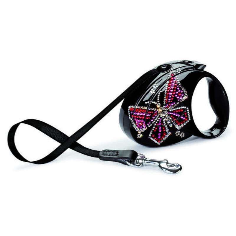 Flexi (Флекси) Glam М - Поводок-рулетка для собак средних пород "Бабочка", лента (5м, до 25 кг) (М) в E-ZOO