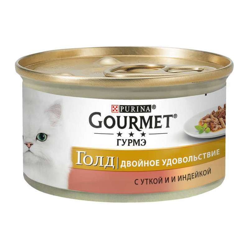 Gourmet (Гурмэ) Gold - Консервированный корм с уткой и индейкой для взрослых кошек (85 г) в E-ZOO