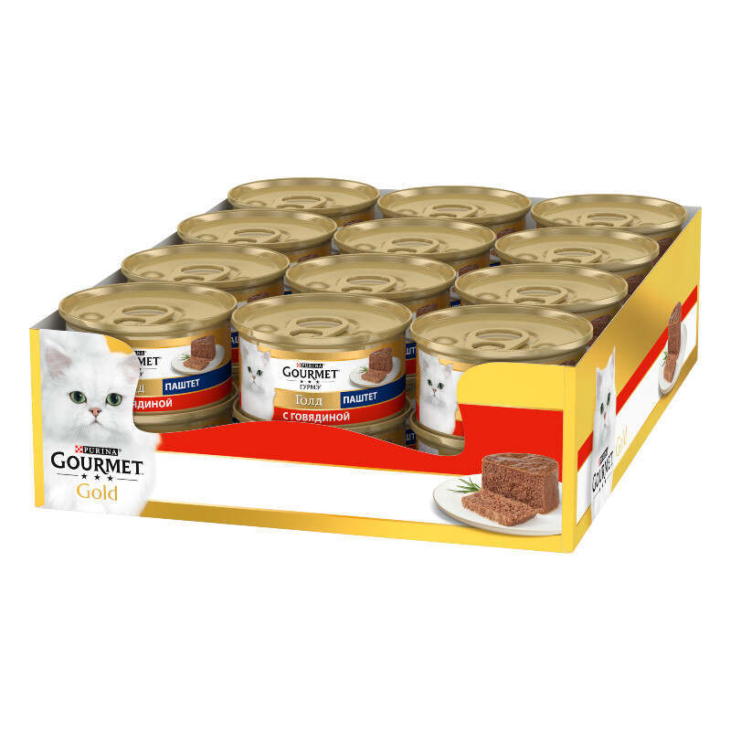 Gourmet (Гурмэ) Gold - Консервированный корм-паштет с говядиной для взрослых кошек - Фото 4