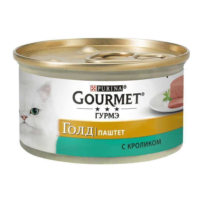 Gourmet (Гурмэ) Gold - Консервированный корм-паштет с кроликом для взрослых кошек (85 г) в E-ZOO