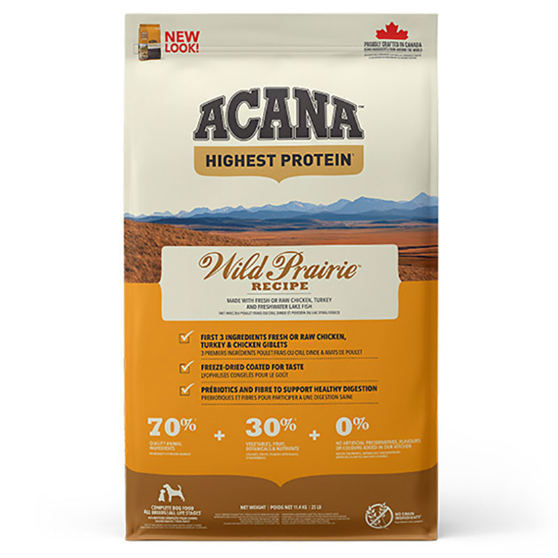 Acana (Акана) Wild Prairie Recipe – Сухой корм с мясом цыплят и индейки для собак всех пород на всех стадиях жизни