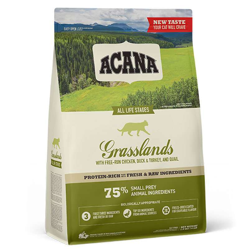 Acana (Акана) Grasslands for Cat - Сухий корм з м'ясом качки, курча, індички і білої риби для кошенят і котів (1,8 кг) в E-ZOO