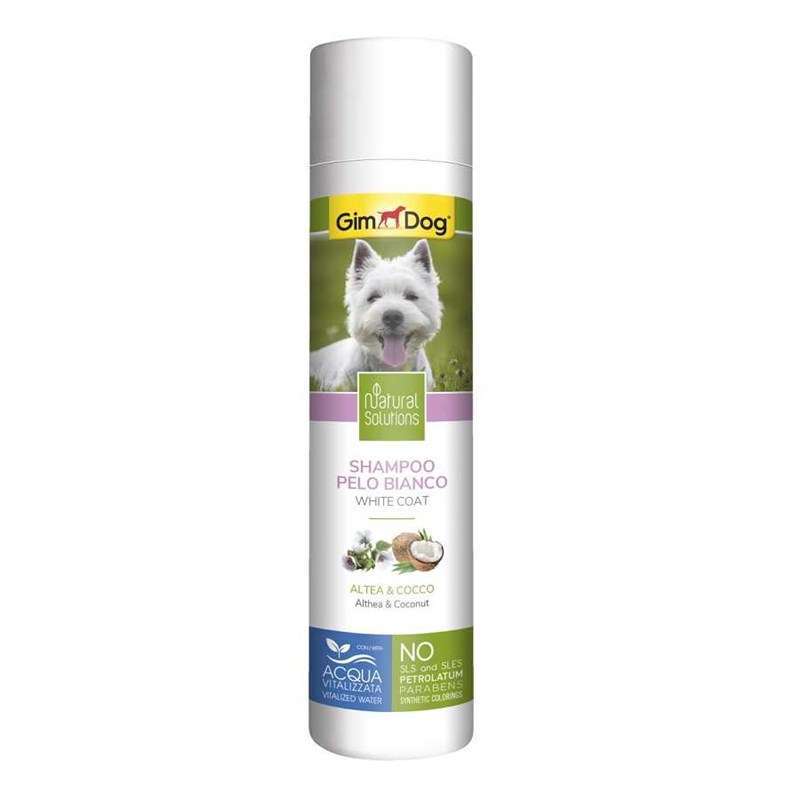 GimDog (ДжимДог) Natural Solution Shampoo White Coat - Шампунь з алтеєм та кокосом для собак з білою шерстю (250 мл) в E-ZOO