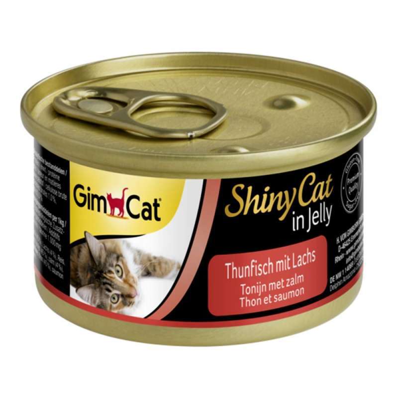 GimСаt (ДжимКет) ShinyCat - Консервований корм з тунцем та лососем для котів (70 г) в E-ZOO