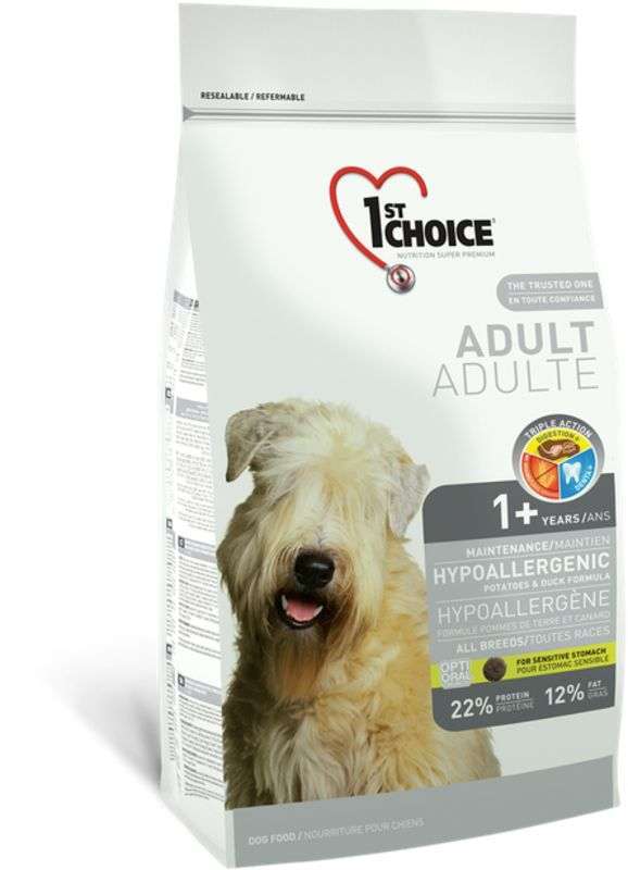 1st Choice (Фест Чойс) Adult Hypoallergenic - Сухой гипоаллергенный корм с уткой и картофелем для взрослых собак различных пород (12 кг) в E-ZOO