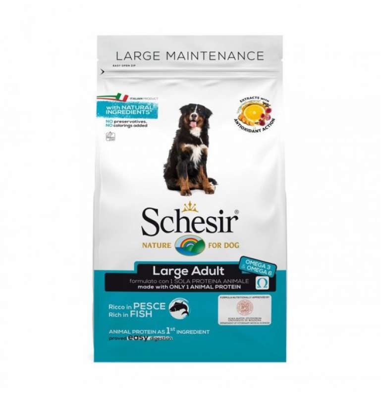 Schesir (Шезир) Dog Large Adult Fish - Сухой монопротеиновый корм с рыбой для взрослых собак крупных пород (12 кг) в E-ZOO