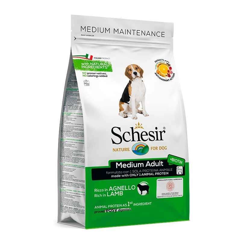 Schesir (Шезір) Dog Medium Adult Lamb - Сухий монопротеїновий корм з ягням для дорослих собак середніх порід (3 кг) в E-ZOO