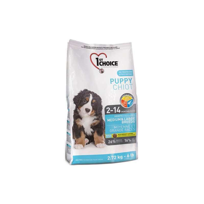 1st Choice (Фест Чойс) Puppy Medium & Large Breeds - Сухий корм з куркою для цуценят середніх і великих порід (2,72 кг Sale!) в E-ZOO
