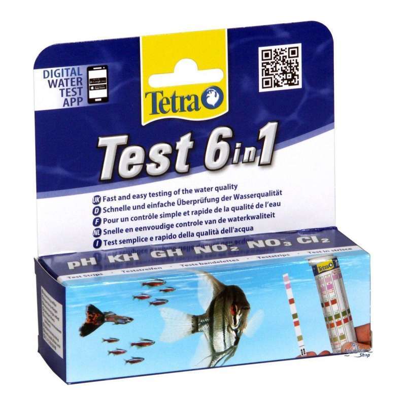 Tetra (Тетра) Test 6 in1 - Тест для определения качества воды для аквариумов (25 шт./уп.) в E-ZOO