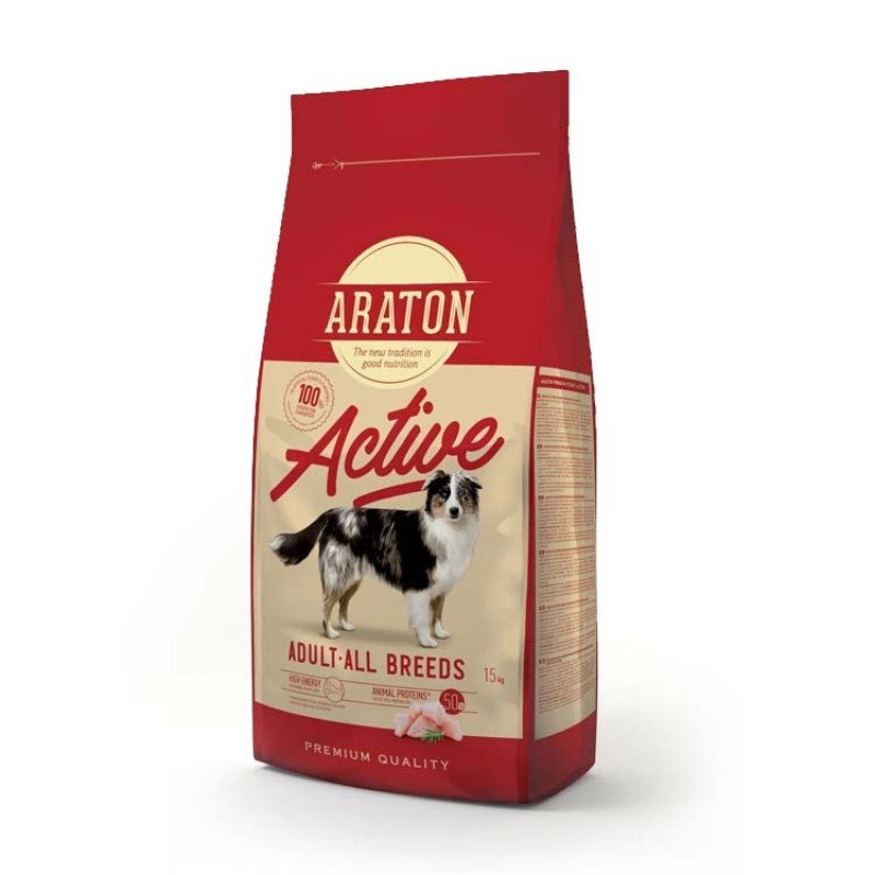 Araton (Аратон) Active Adult - Сухий корм з м'ясом птиці для дорослих активних і службових собак різних порід (15 кг) в E-ZOO