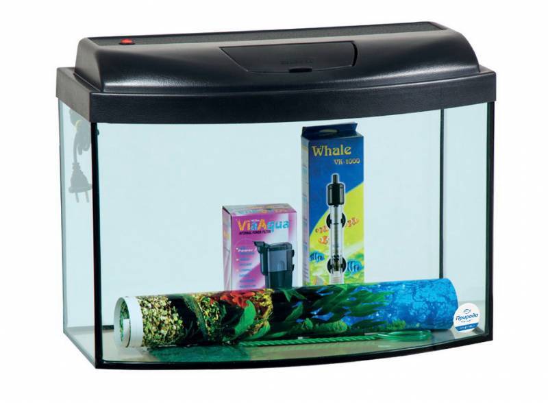 ТМ "Природа" Панорамний акваріумний комплект "Скалярія LED" (62 л) (62 л, Овал) в E-ZOO
