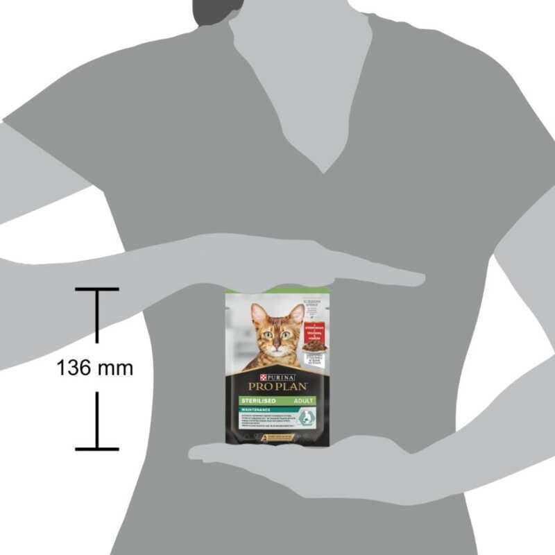 Purina Pro Plan (Пуріна Про План) Sterilised Nutrisavour - Вологий корм з яловичиною для стерилізованих кішок та кастрованих котів (шматочки в соусі) (85 г) в E-ZOO