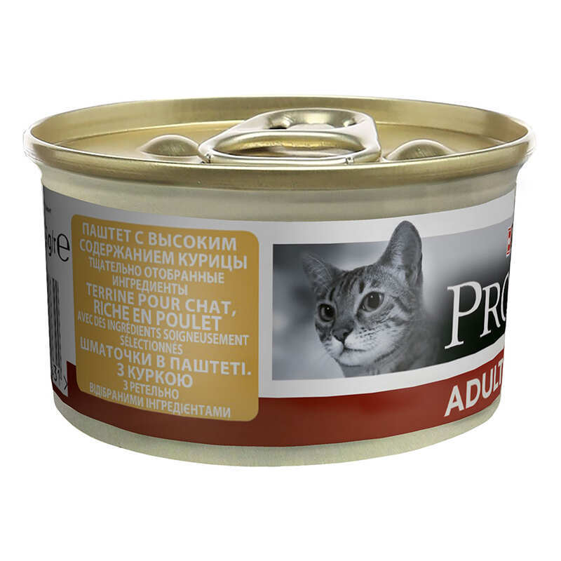 Purina Pro Plan (Пуріна Про План) Adult Chicken Cat - Консервований корм з куркою для дорослих котів (шматочки в паштеті) (85 г) в E-ZOO