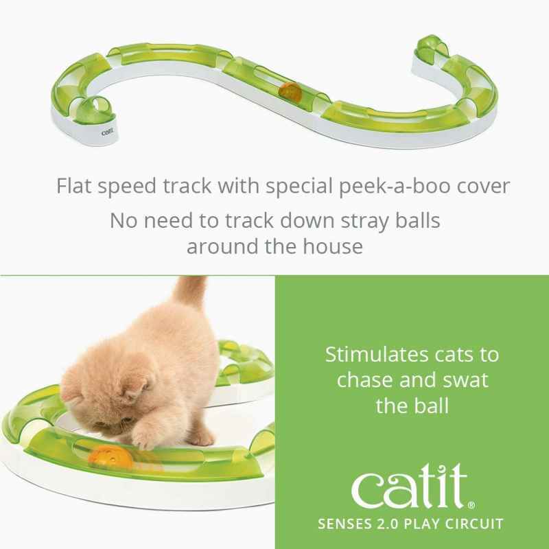 Catit (Катит) PlayCircuit 2.0 - Игровой трек-конструктор с мячом и ровной поверхностью для кошек (5,3х61х36,5 см) в E-ZOO