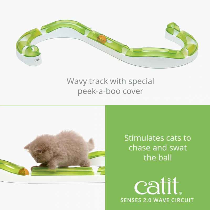 Catit (Катит) WaveCircuit 2.0 - Игровой трек-конструктор с мячом и волнистой поверхностью для кошек (61х5,3х36,5 см) в E-ZOO