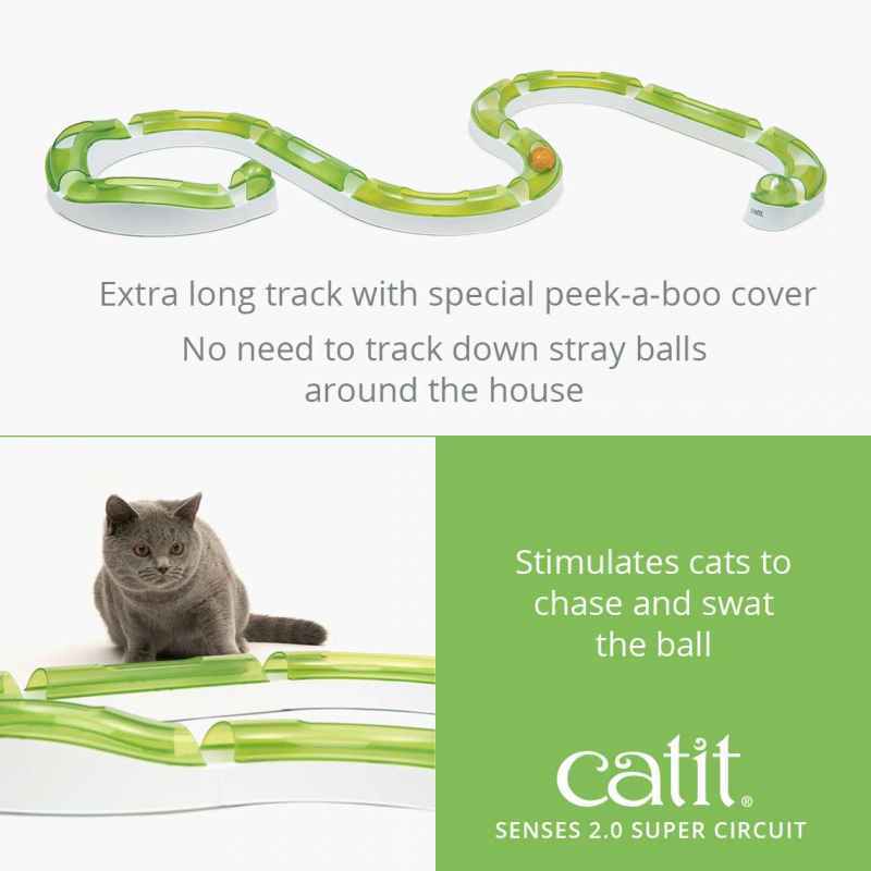Catit (Катіт) SuperCircuit 2.0 - Подовжений комбінований ігровий трек-конструктор з м'ячем для котів (60,96х5,28х36,5 см) в E-ZOO