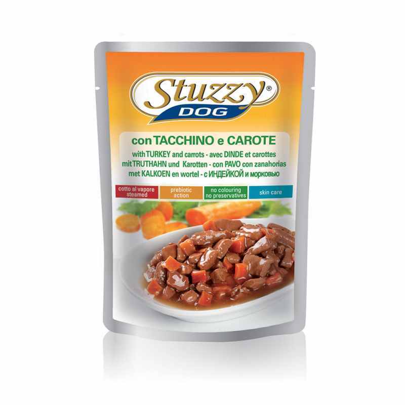 Stuzzy (Штузі) Dog Turkey Carrot - Консервований корм з індичкою і морквою для собак всіх порід (шматочки в соусі) (100 г) в E-ZOO
