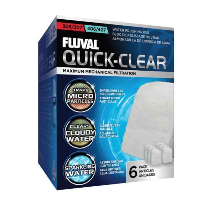 Fluval (Флювал) Quick-Clear - Губка быстрой очистки для внешнего фильтра Fluval 306 / 307 / 406 / 407 (6 шт./уп.) в E-ZOO