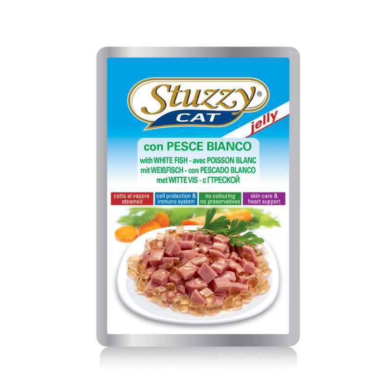 Stuzzy (Штузі) Cat White Fish - Консервований корм з білою рибою для котів (шматочки в желе) (100 г) в E-ZOO