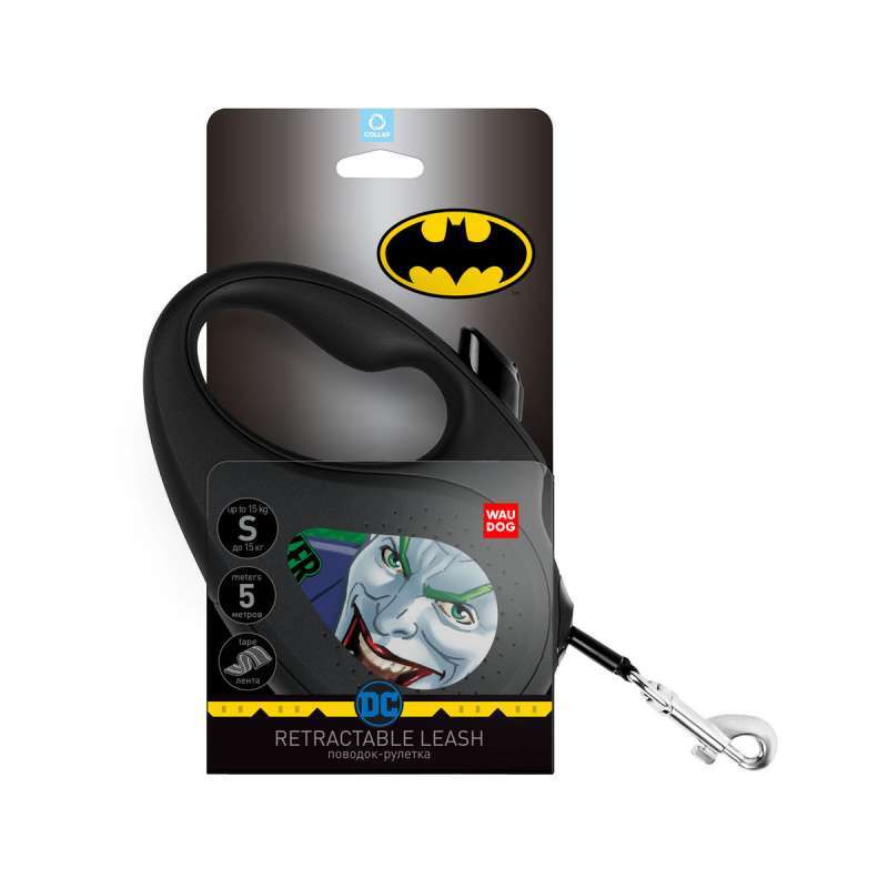 Collar (Коллар) WAUDOG Roulette Leash - Повідець-рулетка для собак з малюнком "Джокер Зелений" (M) в E-ZOO