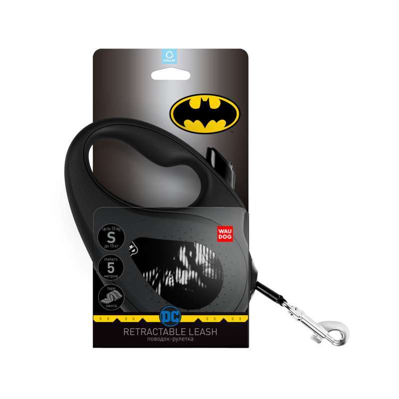 Collar (Коллар) WAUDOG Roulette Leash - Поводок-рулетка для собак с рисунком "Джокер Черный" (L) в E-ZOO