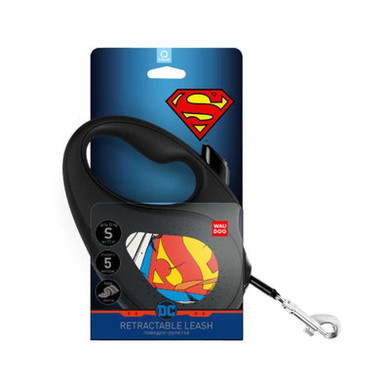 Collar (Коллар) WAUDOG Roulette Leash - Поводок-рулетка для собак с рисунком "Супермен Герой" (M) в E-ZOO