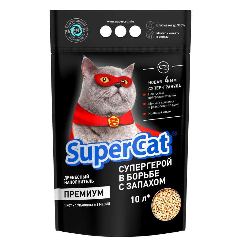 Super Cat (Супер Кет) Premium - Древесный наполнитель для кошачьих туалетов (3 кг) в E-ZOO
