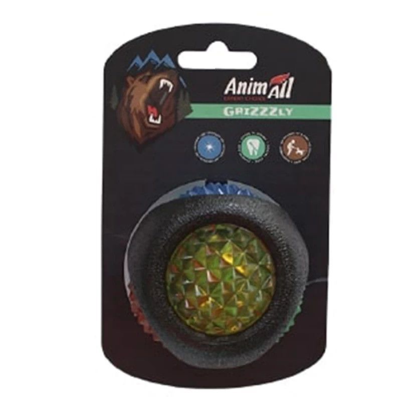 AnimAll (ЭнимАлл) GrizZzly - Игрушка светящаяся LED-мяч для собак (7,7 см) в E-ZOO