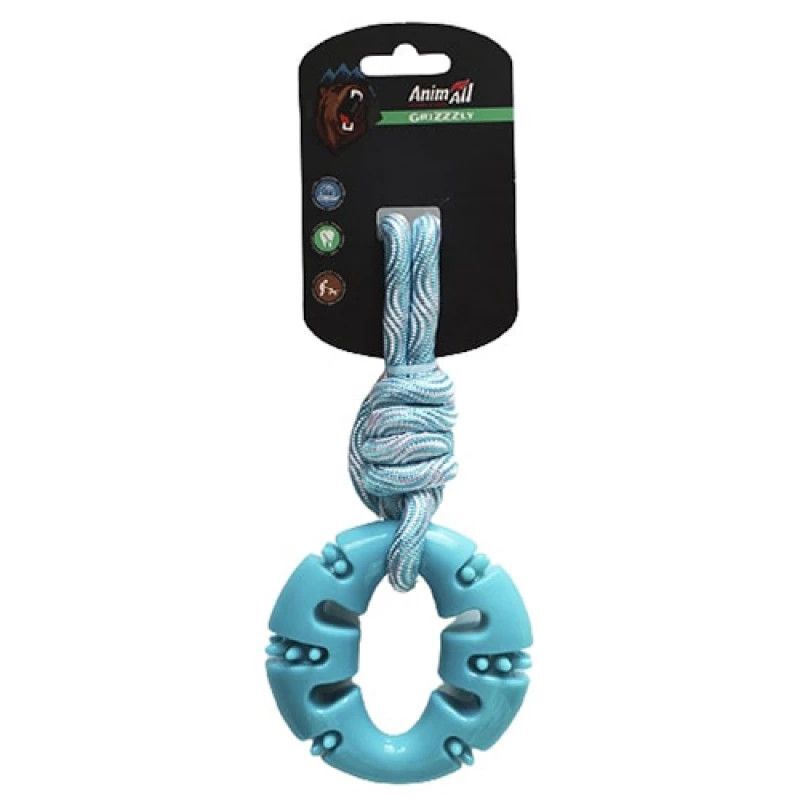 AnimAll (ЕнімАлл) GrizZzly - Іграшка кільце з канатом для собак (33х10х4 см) в E-ZOO