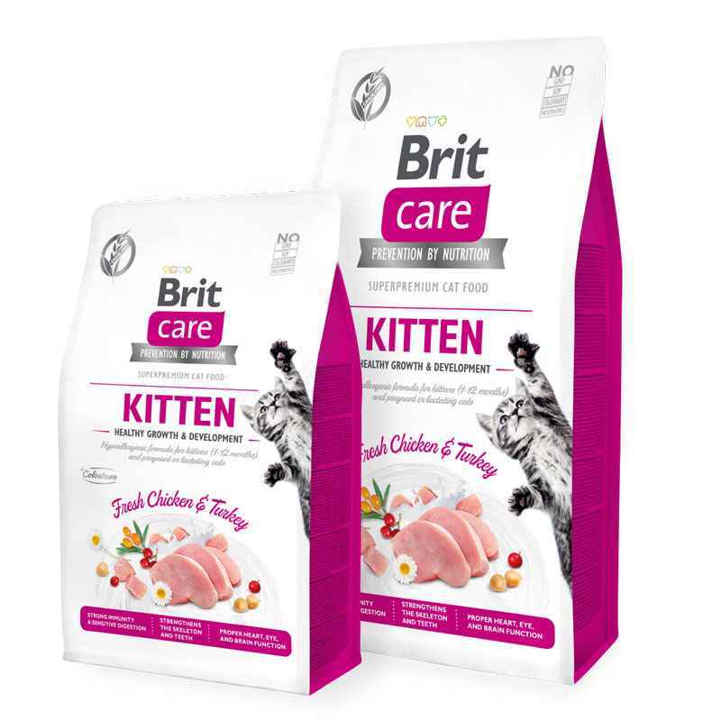 Brit Care (Брит Кеа) Cat Grain-Free Kitten Healthy Growth And Development - Сухой беззерновой корм с индейкой и курицей для котят, для здорового роста и развития (400 г) в E-ZOO
