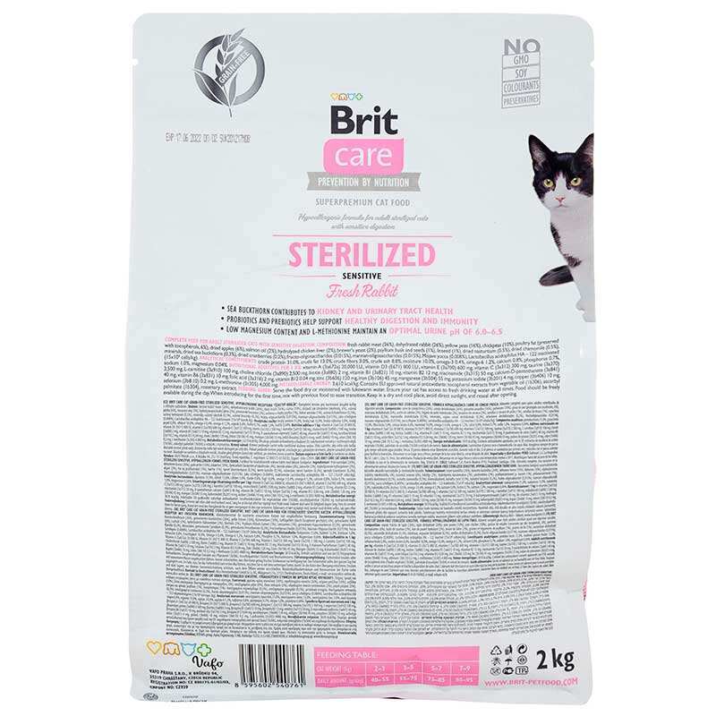 Brit Care (Брит Кеа) Cat Grain-Free Sterilized Sensitive - Сухой беззерновой корм с кроликом для взрослых стерилизованных кошек с чувствительной пищеварительной системой (400 г) в E-ZOO