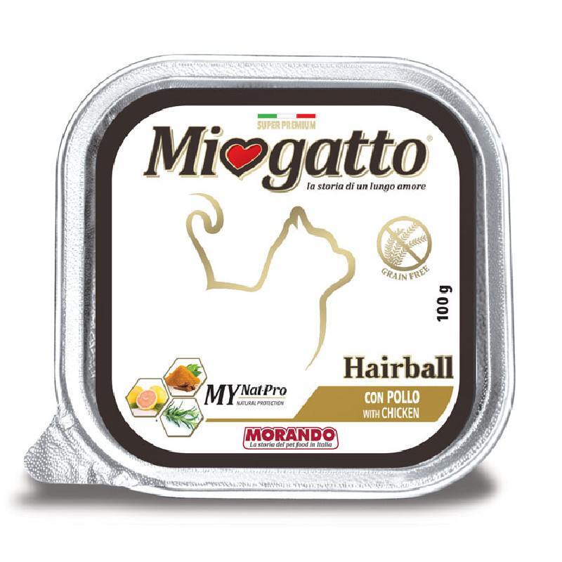 Miogatto (Міогатто) Hairball with Chicken - Вологий корм з куркою для котів, що сприяє виведенню грудок вовни з шлунково-кишкового тракту (100 г) в E-ZOO