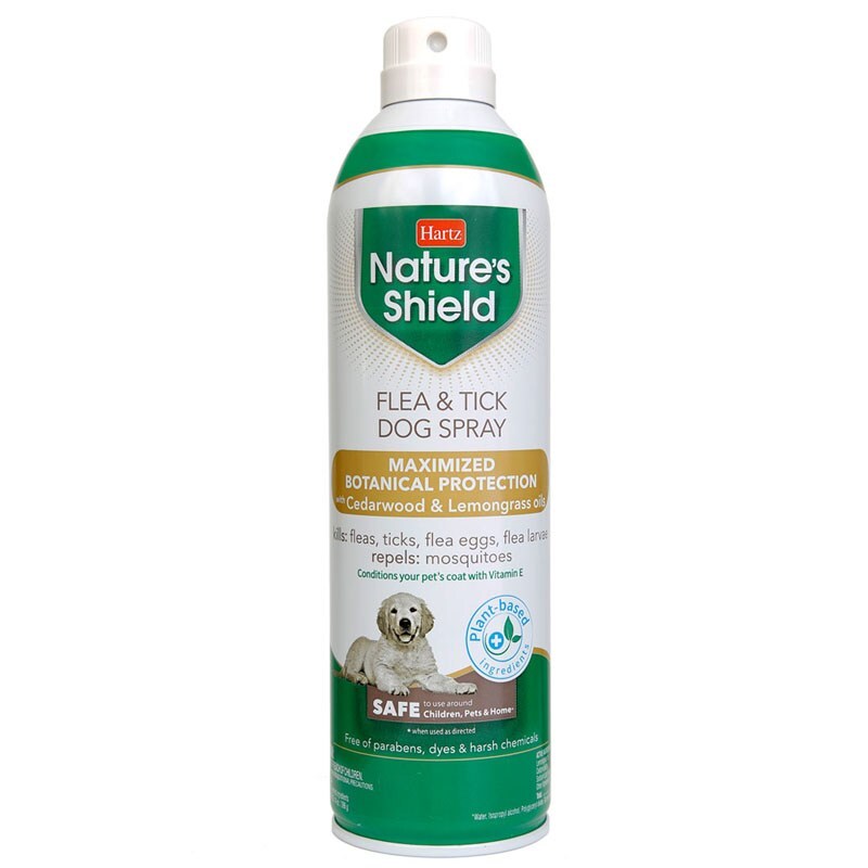 Hartz (Хартц) Nature's Shield Flea&Tick Dog Spray - Спрей от блох, клещей и комаров для собак на основе масел кедра и лемонграсса (396 мл) в E-ZOO