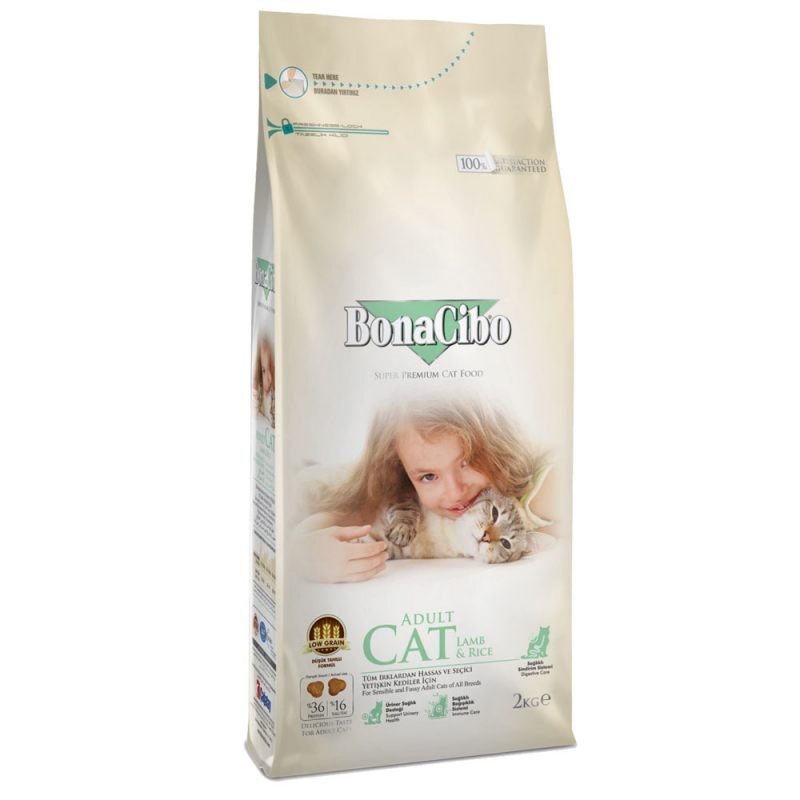 BonaCibo (БонаСибо) Adult Cat Lamb&Rice - Сухой корм с мясом ягненка и рисом для взрослых кошек всех пород с чувствительным пищеварением (2 кг) в E-ZOO