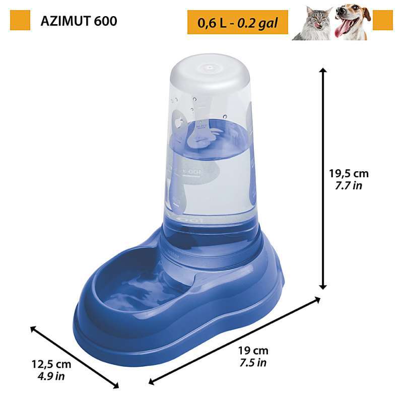 Ferplast (Ферпласт) Azimut - Автопоїлка-годівниця Азимут для цуценят та котів (600 мл) в E-ZOO