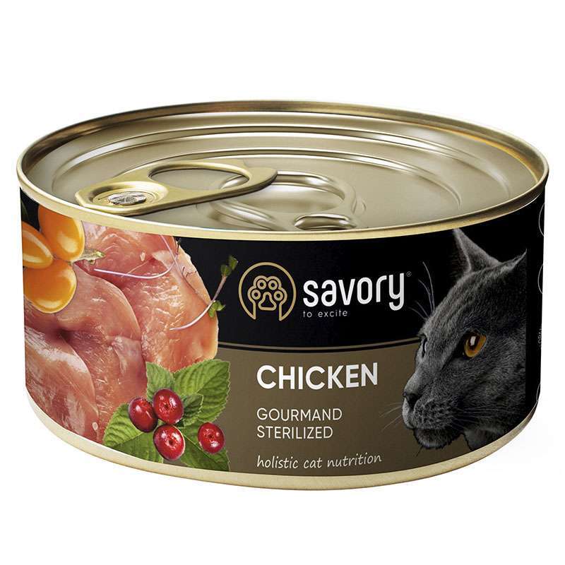 Savory (Сейворi) Cat Gourmand Sterilized Сhicken - Вологий корм c куркою для стерилізованих котів всіх порід (200 г) в E-ZOO