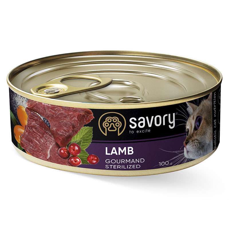 Savory (Сейвори) Cat Gourmand Sterilized Lamb - Влажный корм c ягненком для стерилизованных котов всех пород (100 г) в E-ZOO
