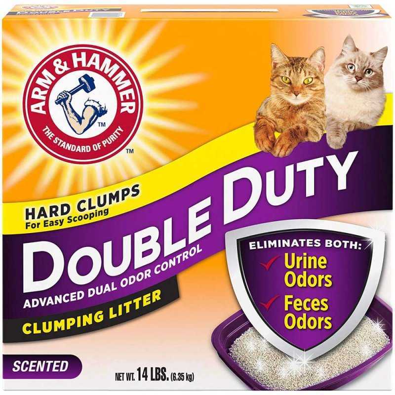 Arm and Hammer (Арм і Хаммер) Double Duty Clumping Litter - Наповнювач для котячого туалету "Подвійне навантаження", що утворює грудки, ароматизований (6,35 кг) в E-ZOO