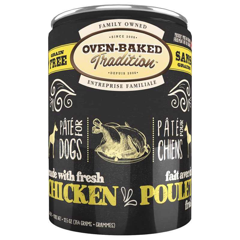 Oven-Baked (Овен-Бэкет) Tradition Dog Fresh Chicken & Vegetables - Консервированный беззерновой корм со свежим мясом курицы и овощами для собак (паштет) (354 г) в E-ZOO