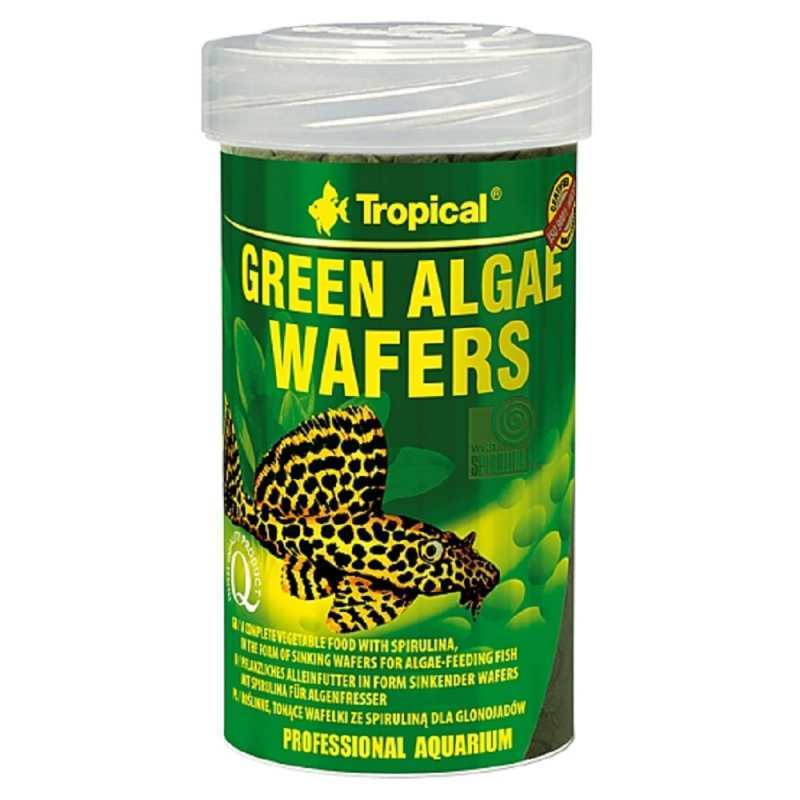 Tropical (Тропікал) Green Algae Wafers - Сухий корм в пластинках для травоїдних донних акваріумних риб (100 мл) в E-ZOO