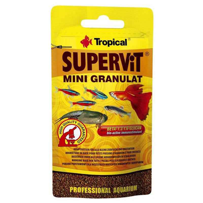 Tropical (Тропікал) Supervit MINI Granulat - Сухий корм в гранулах для всіх акваріумних риб (10 г) в E-ZOO