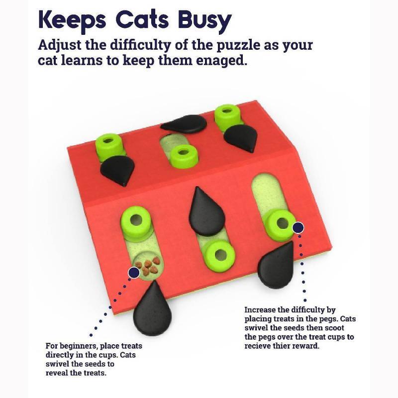 Nina Ottosson (Нина Оттоссон) Puzzle&Play Melon Madness - Интерактивная игрушка-головоломка "Арбуз" для кошек (26,6x7x26,5 см) в E-ZOO