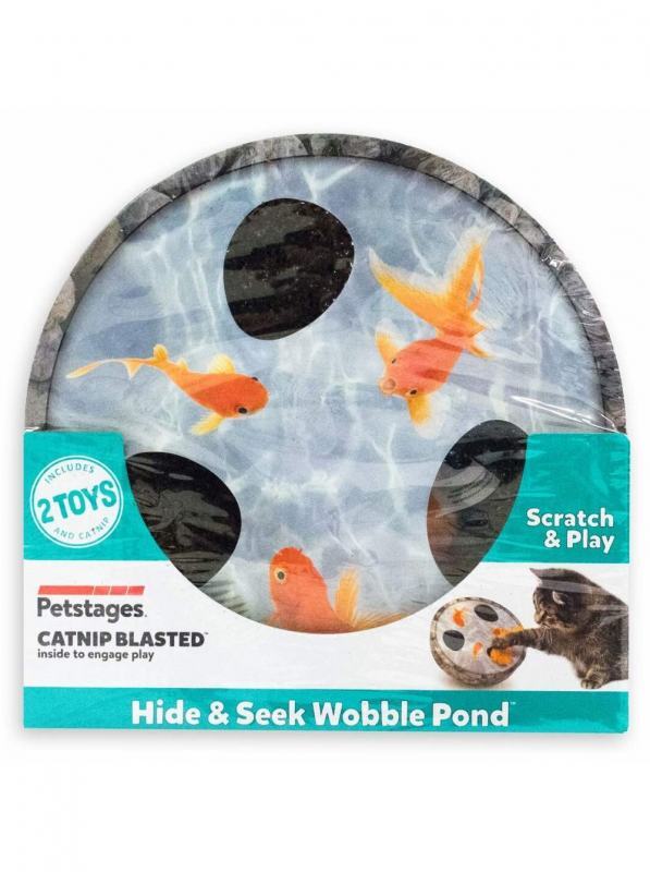 Petstages (Петстейджес) Hide & Seek Wobble Pond - Игрушка для кошек когтеточка "Пруд с рыбками" (ø 23х11 см) в E-ZOO